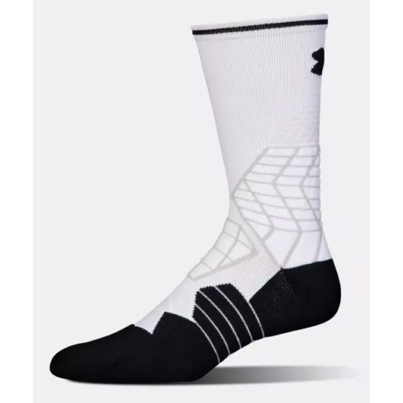 UNDER ARMOUR Highlight Crew BLACK Football Socks Fits Mens Youth Shoe 4-8.5 Sz M